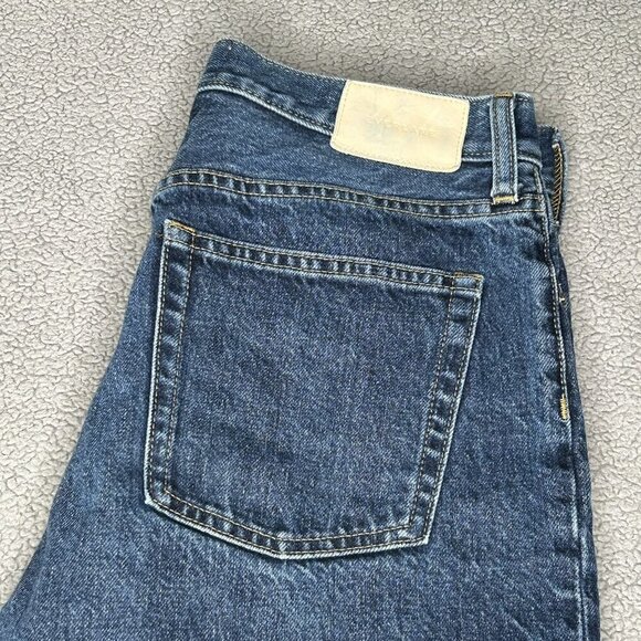 Everlane The Denim Short Womens 28 Organic Cotton Distressed Roll Cuff Blue Jean - Picture 3 of 11